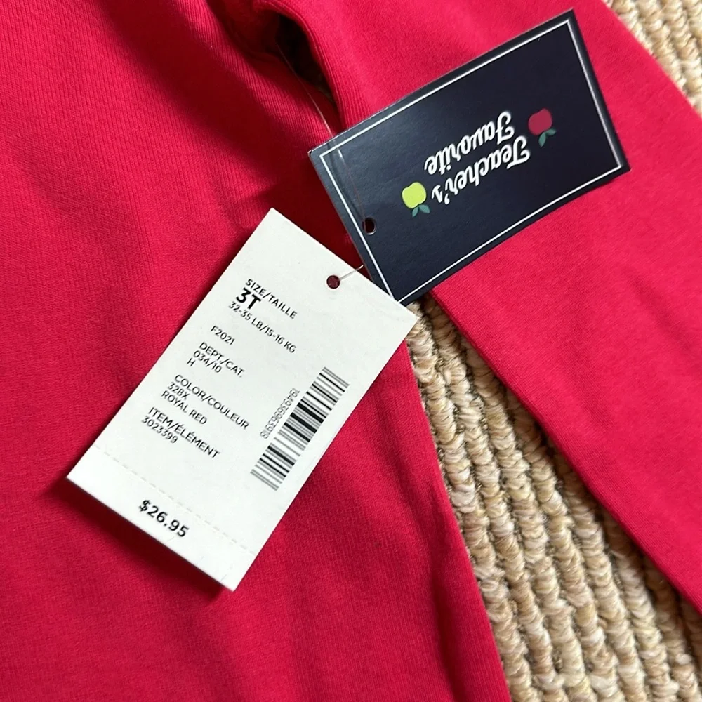NWT Gymboree My 1st Day of School long sleeve red shirt size 3T - Teachers fave